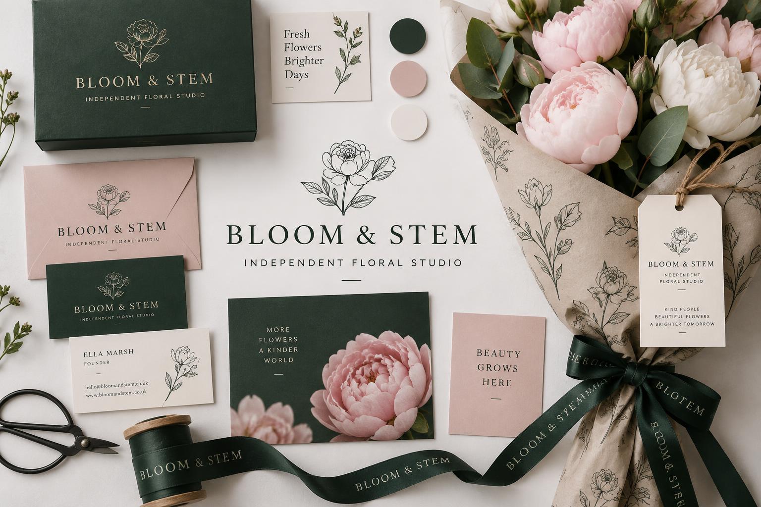 Bloom & Stem — Branding and print concepts