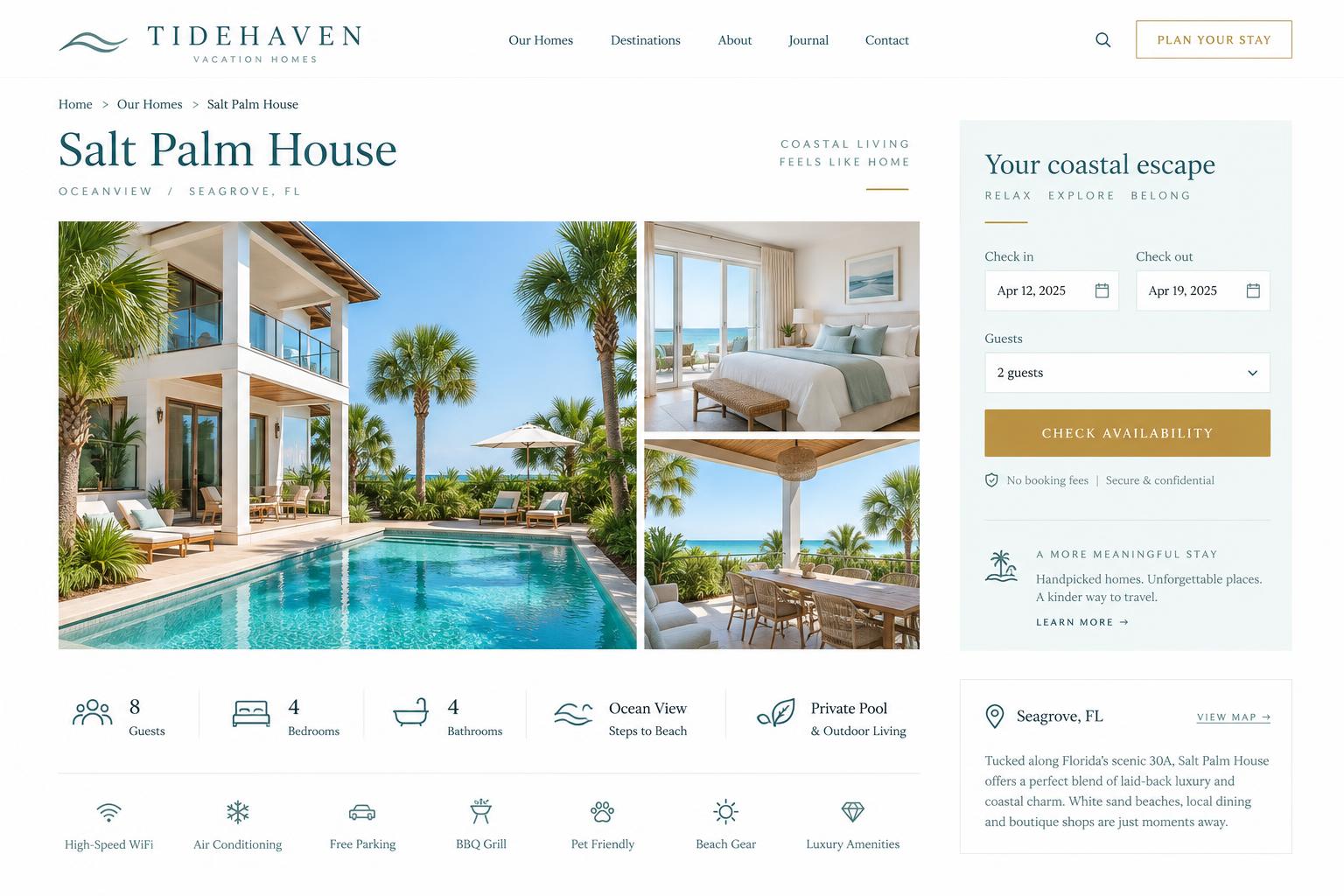 Tidehaven — Interior website page concept