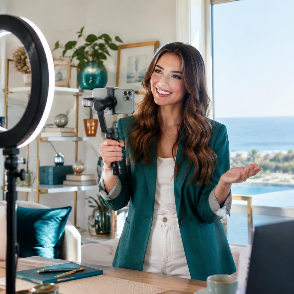 Creator filming a marketing video